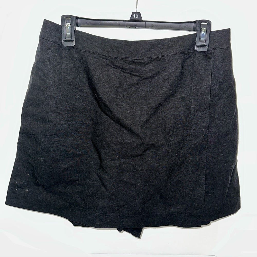 Uniqlo black linen skort size large